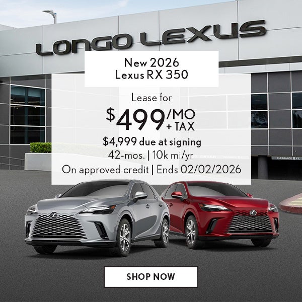 Lease a new 2026 Lexus RX 350 for $499/mo + tax
