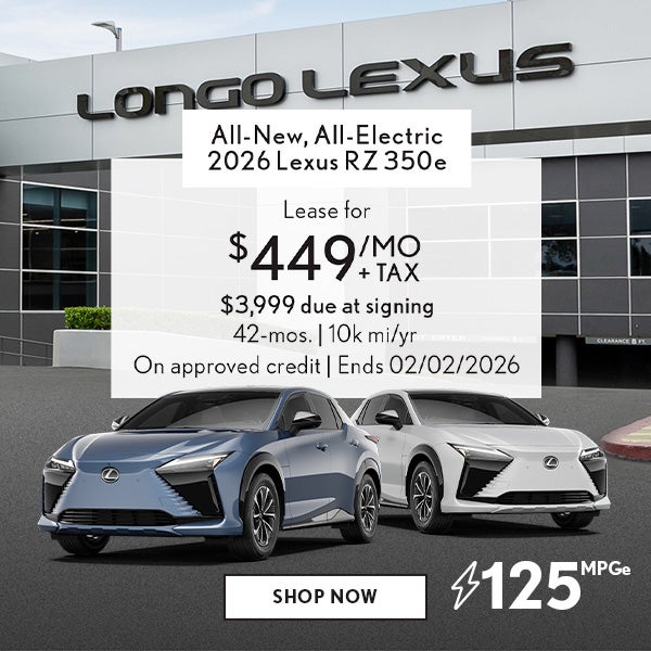 Lease a new 2026 Lexus RZ 350e for $449/mo + tax