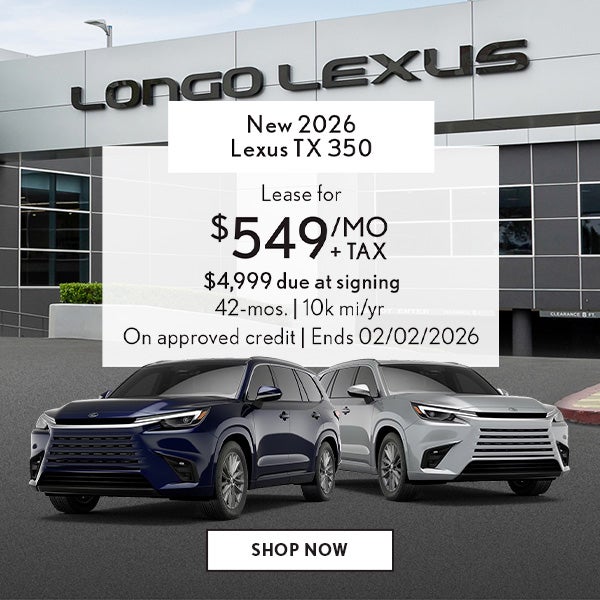 Lease a new 2026 Lexus TX 350 for $549/mo + tax