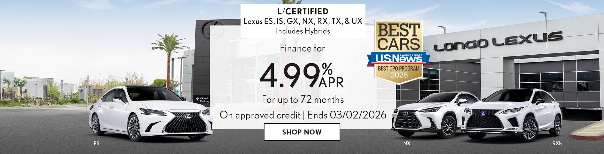 Finance an L/Certified vehicle for 4.99% APR