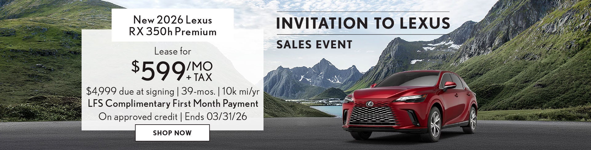 Lease a RX 350h Premium for $599/mo + tax