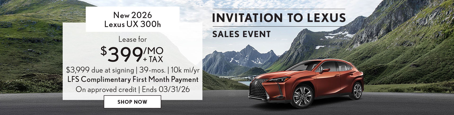 Lease a UX 300h for $399/mo + tax