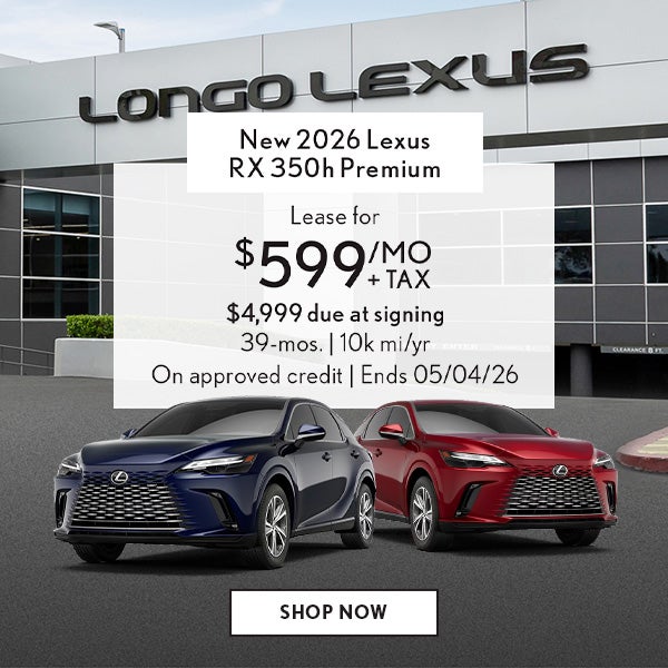 Lease a new 2026 Lexus RX 350h Premium for $599/mo + tax