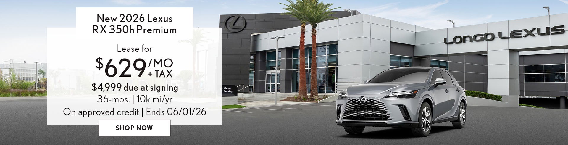 Lease a Lexus RX 350h Premium for $629/mo + tax