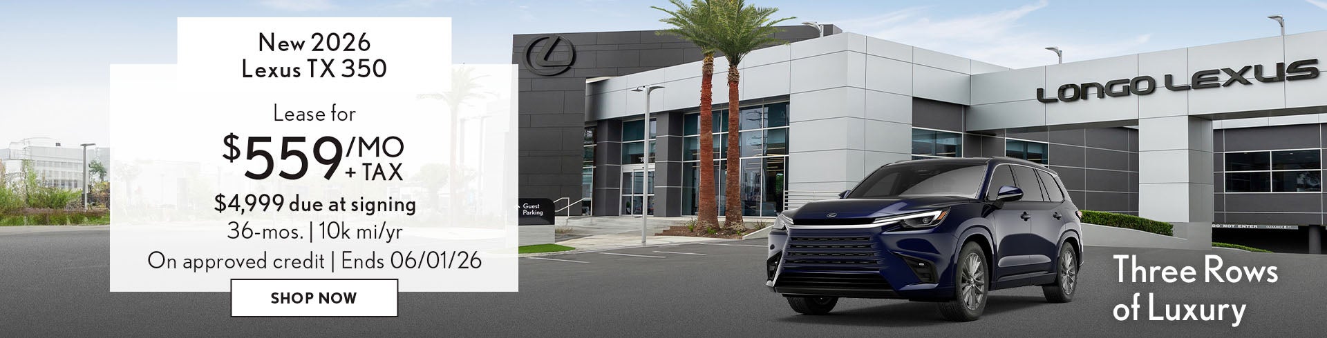 Lease a Lexus TX 350 for $559/mo + tax