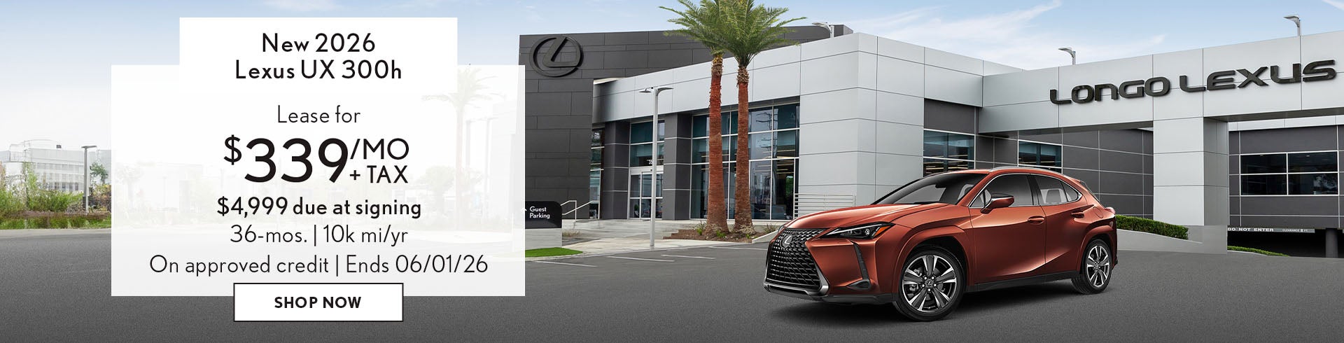 Lease a Lexus UX 300h for $339/mo + tax