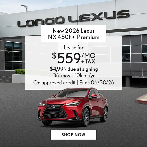 Lease a new 2026 Lexus NX 450+ Premium for $559/mo + tax