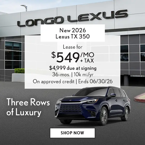 Lease a new 2026 Lexus TX 350 for $549/mo + tax