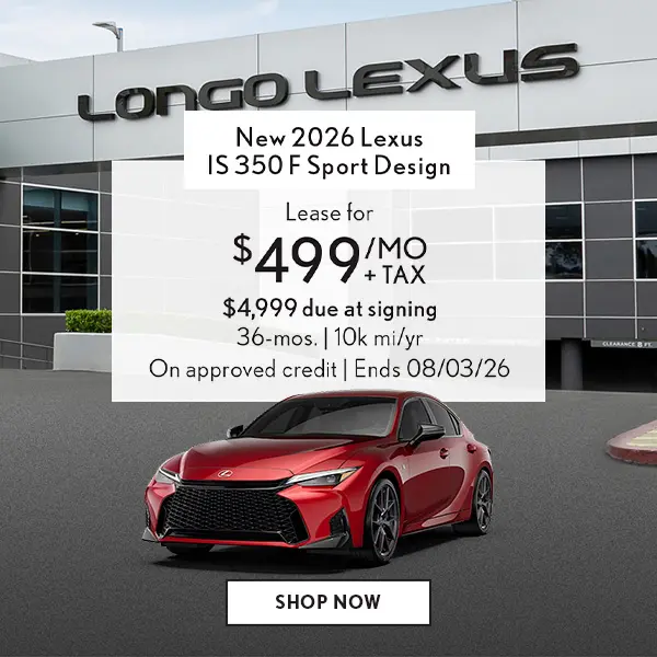 Lease a new 2026 IS 350 F Sport Design for $499/mo