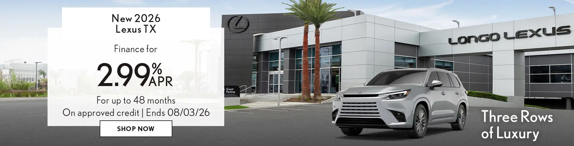 Finance a 2026 TX for 2.99% APR up to 48 mos