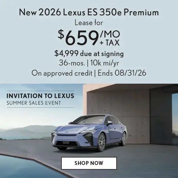 Lease a new 2026 ES 350e Premium for $659/mo + tax