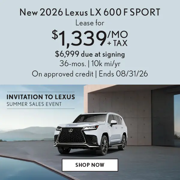 Lease a new 2026 LX 600 F SPORT for $1,339/mo + tax