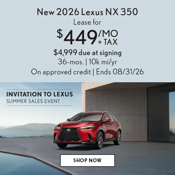 Lease a new NX 350 for $449/mo + tax